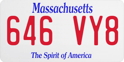 MA license plate 646VY8
