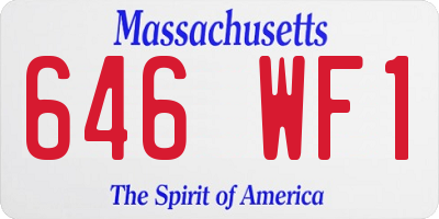 MA license plate 646WF1