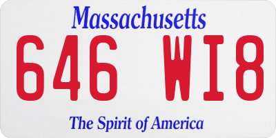 MA license plate 646WI8