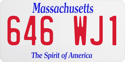 MA license plate 646WJ1