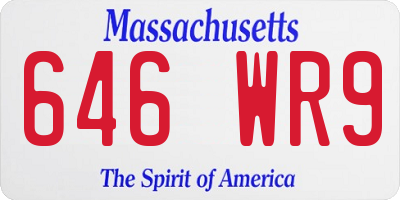 MA license plate 646WR9