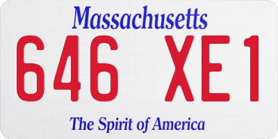 MA license plate 646XE1