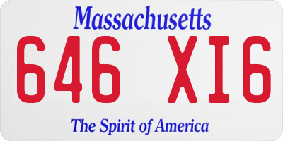 MA license plate 646XI6