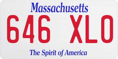 MA license plate 646XL0