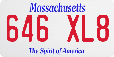 MA license plate 646XL8