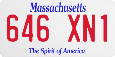 MA license plate 646XN1