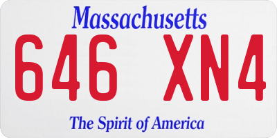 MA license plate 646XN4