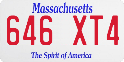 MA license plate 646XT4