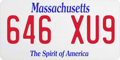 MA license plate 646XU9