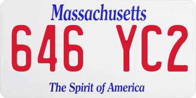 MA license plate 646YC2