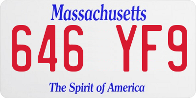 MA license plate 646YF9
