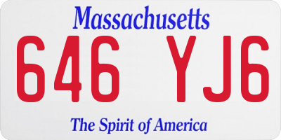 MA license plate 646YJ6