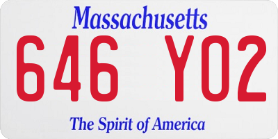 MA license plate 646YO2