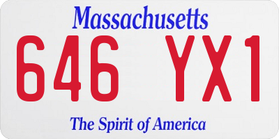 MA license plate 646YX1
