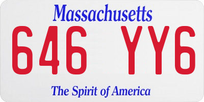 MA license plate 646YY6