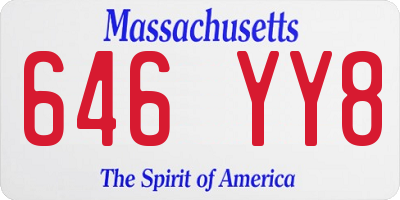 MA license plate 646YY8