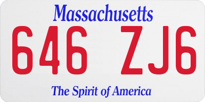 MA license plate 646ZJ6