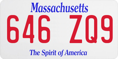 MA license plate 646ZQ9