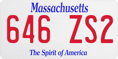 MA license plate 646ZS2