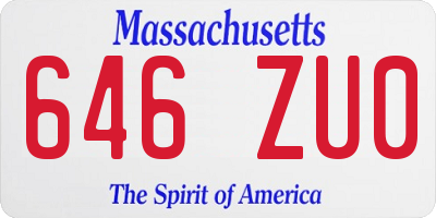 MA license plate 646ZU0