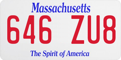 MA license plate 646ZU8