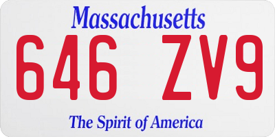 MA license plate 646ZV9