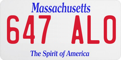 MA license plate 647AL0