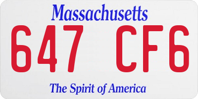 MA license plate 647CF6