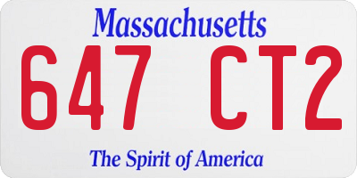 MA license plate 647CT2