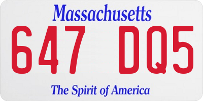 MA license plate 647DQ5
