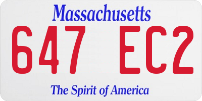 MA license plate 647EC2