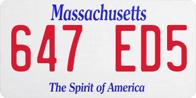 MA license plate 647ED5