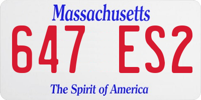 MA license plate 647ES2