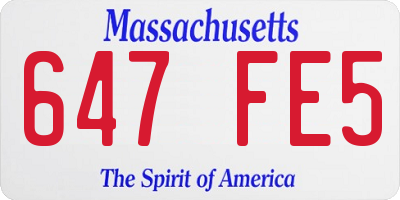 MA license plate 647FE5