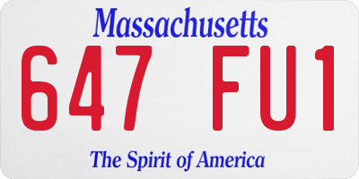 MA license plate 647FU1