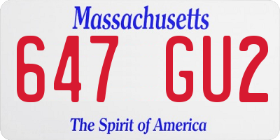 MA license plate 647GU2