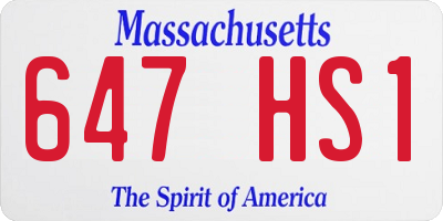 MA license plate 647HS1
