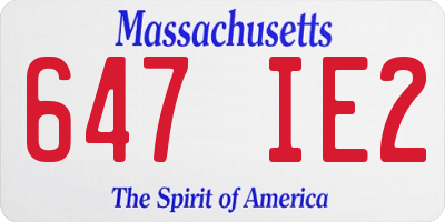 MA license plate 647IE2