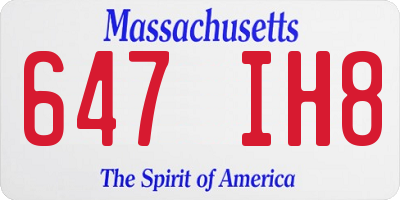 MA license plate 647IH8