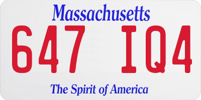 MA license plate 647IQ4