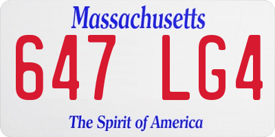 MA license plate 647LG4