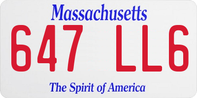 MA license plate 647LL6