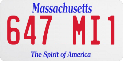 MA license plate 647MI1