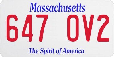 MA license plate 647OV2