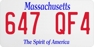 MA license plate 647QF4