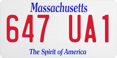 MA license plate 647UA1