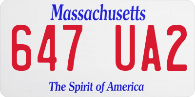MA license plate 647UA2