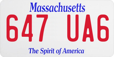 MA license plate 647UA6