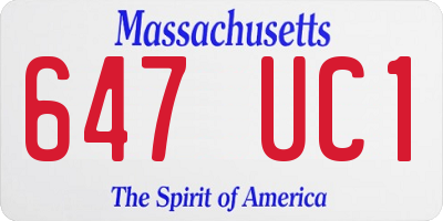 MA license plate 647UC1