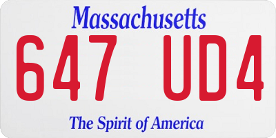 MA license plate 647UD4